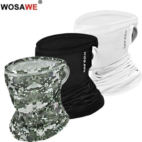 WOSAWE Summer Motorcycle Balaclava Moto Bandana Earloop Ice Silk Face Mask Tube Scarf Motorcross Biker Cycling Neck Gaiter Men