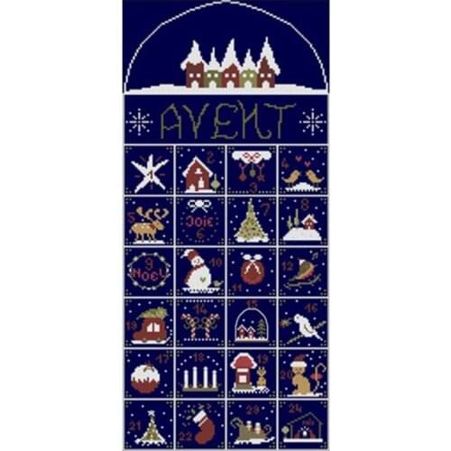 Winter calendar patterns counted 11CT 14CT DIY Cross Stitch Sets wholesale Cross-stitch Kit Embroidery Needlework