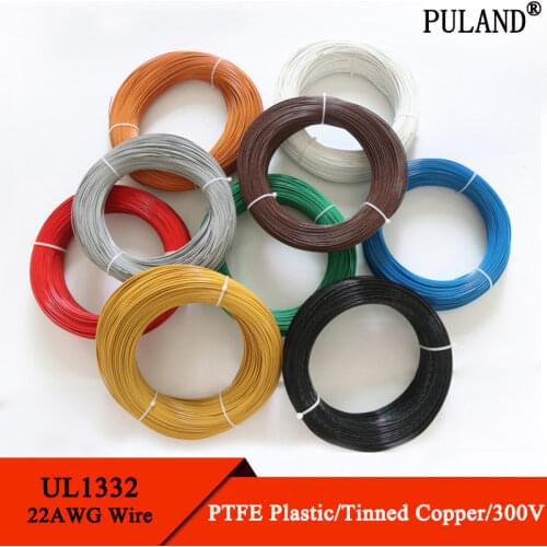 18AWG UL1332 PTFE Wire 1 meter FEP Plastic Insulated High Temperature Electron Cable Lamp DIY Tinned Copper Line Colorful
