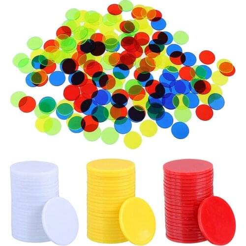 100Pcs/set Translucent Bingo Chip 19mm Class Math Games Toy Classroom Supplies Math Montessori Educational Toy for Children Gift