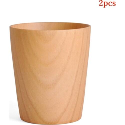 2 pieces Handmade Solid Wooden Cups Original Natural Eco Friendly For Water Milk Tea Coffee Wine Bottles Tumbler Mugs Flask Home