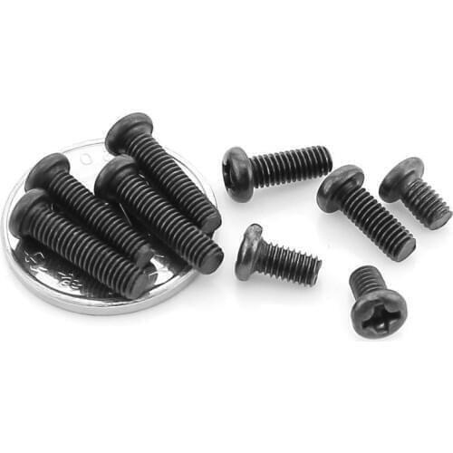 200PCS-M2*4/5/6/8/10/12 Round Head Screws Black/ Precision Screws / Crosshead Pan Screws