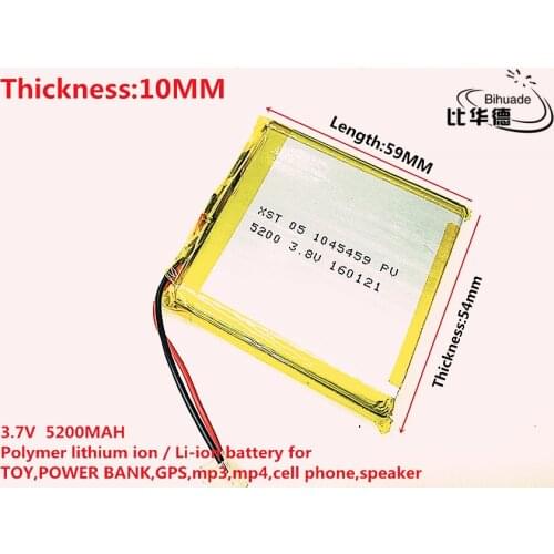 3.7V 5200mAh 115459 Lithium Polymer Li-Po li ion Rechargeable Battery cells For Mp3 MP4 MP5 GPS PSP mobile bluetooth
