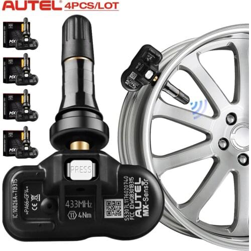 4PCS Autel 433MHz MX-Sensor M Universal Programmable Clamp-in TPMS Sensor Tire Pressure Tool