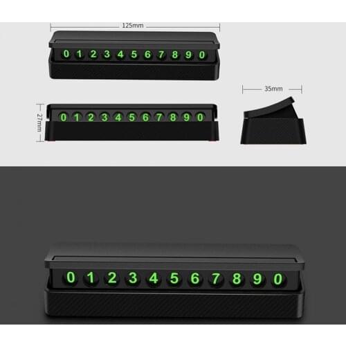 60% Dropshipping!Car Temporary Stop Sign Luminous Phone Number Press Hidden Parking Card Plate
