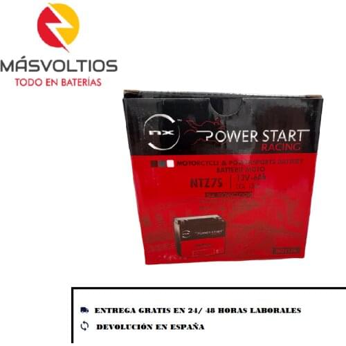 NX NTZ7S rechargeable 12V 6Ah motorcycle battery. Compatible with Yuasa YTZ7S. Battery 12 Volt 6 amps for moto