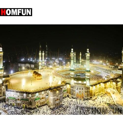 HOMFUN Full Square/Round Drill 5D DIY Diamond Painting "city building" 3D Diamond Embroidery Cross Stitch Home Decor A19675