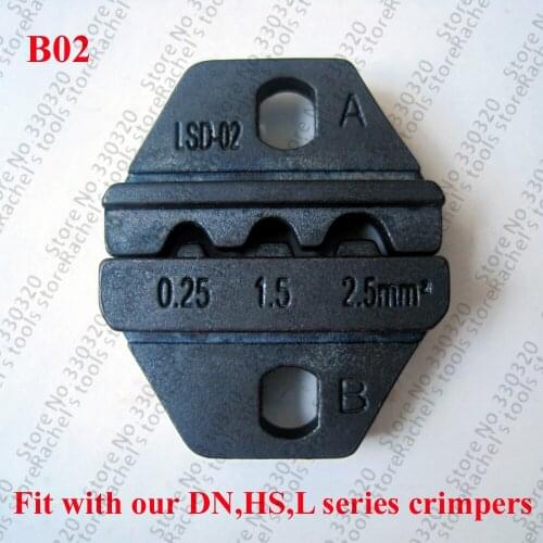 B02 crimping jaw for non insulated cable lug terminals,crimp die sets