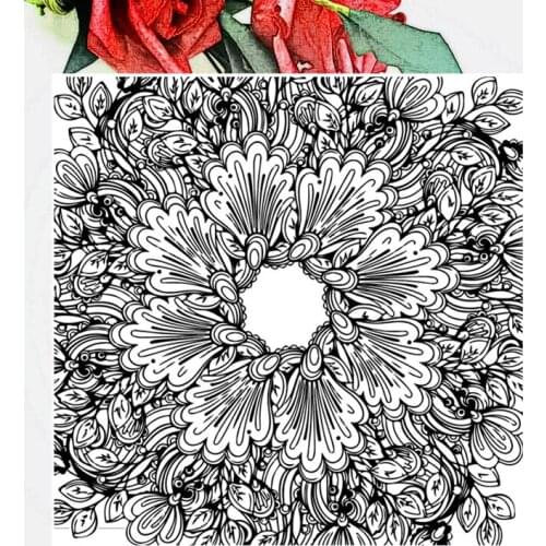 Bulk Deals Maze Flower Clear Stamps Transparent Silicone Seals Roller Stamp DIY Scrapbooking Wedding Photo Album Card Making