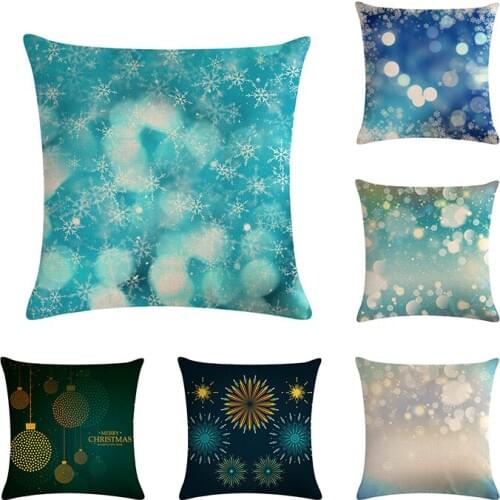 Merry Christmas Pillow Case Christmas Decoration For Home Happy New Year Cotton Linen snowflake 45x45cm Cushion Cover