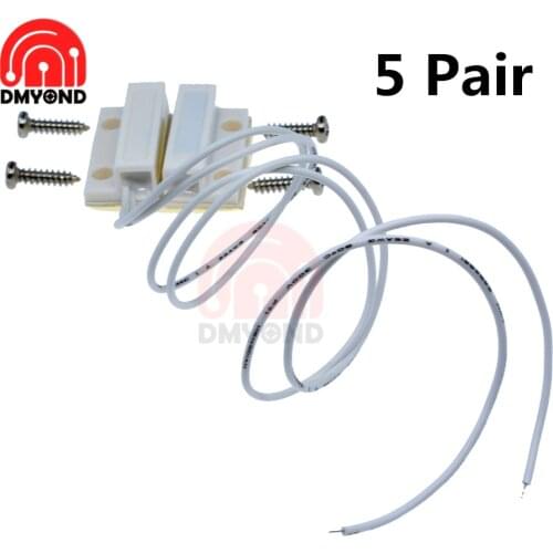 5 pair MC-38 Wired Door Window Sensor Magnetic Switch Home Alarm System Detector Normally Closed N/C