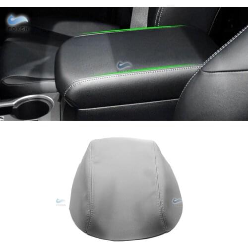 For Toyota 4Runner 2010 - 2016 2017 2018 Car Microfiber Leather Interior Center Control Lid Armrest Box Cover Sticker Trim Gray
