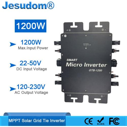 Solar Inverter 1200W Wireless Communication with WIFI Monitoring 22-50V to 120/230V DC/AC Smart Micro MPPT Converter