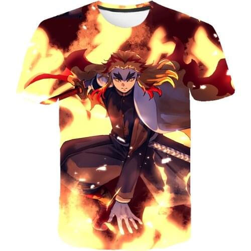 Fashion 3D Comic Demon Slayer T-shirt Summer Anime Boys T Shirt Girls Clothes Camiseta Kimetsu No Yaiba Childrens T-Shirt Tops