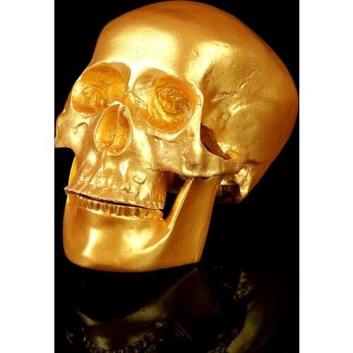 Moquerry Gold Lifelike Minimalist Personality Ghost Head Home Decor Resin Skull Model Craft Ornaments Desktop Decor Halloween
