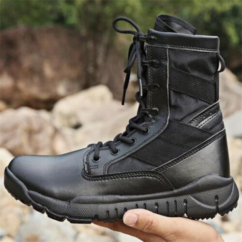 Mens High Top Combat Boots Lightweight Canvas Breathable Jungle Training Shoes Male Hiking Desert Military Tactical Boots Ankle