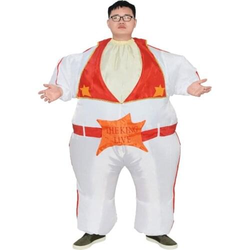 Elvis Presley Inflatable Costume for Women Men Adult Blow Up Suit The King of Rock and Roll Singer Party Carnival Cosplay Dress