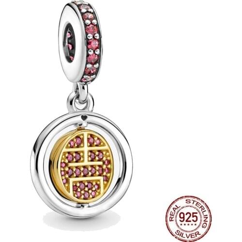 Newest 925 Sterling Silver Spinning Lucky Dangle Charm Fit Original Pandora Bracelets Women Lucky Jewelry