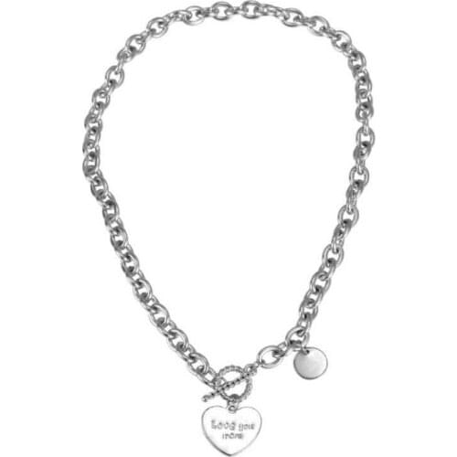 Net Red Necklace Short Love Necklace Heart Letter Number Oh Ancient Lotus Ins Hip Hop Disco Accessories Stainless Steel Metal