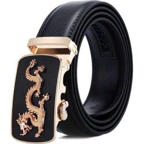 New Genuine Leather Alloy Buckle Head High-quality Mens Belt Retro Fashion Jeans Belt Luxury Pants Accessories Male Men Belt