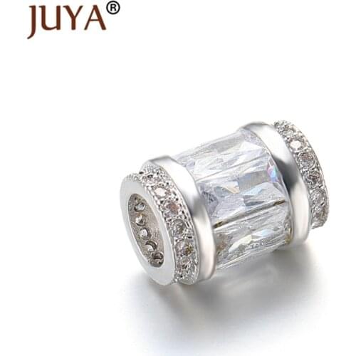 Luxury Crystal Beads For Jewelry Making Copper Metal Gold Color Large Hole European Bead Fit DIY Bracelet Necklaces