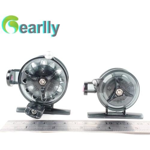 Gearlly High quality black 45/55mm sizes winter fishing plastic ice fishing reel fly fishing reels pesca en hielo
