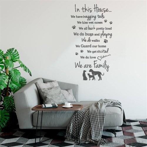 Family Rule Quotes Wall Sticker In This House Dog Rules Wall Decals Home Decor Vinyl Art Mural Revocable DW5541