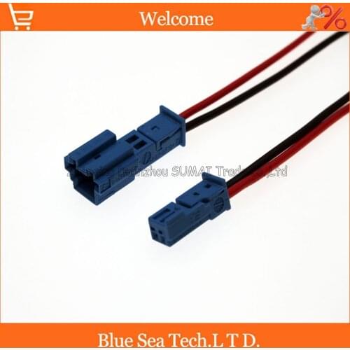 Good quality blue Car Speaker plug,Auto stereo plug,Car lamp connector with 10cm Red&balck cable for BMW X1 X5 car ect