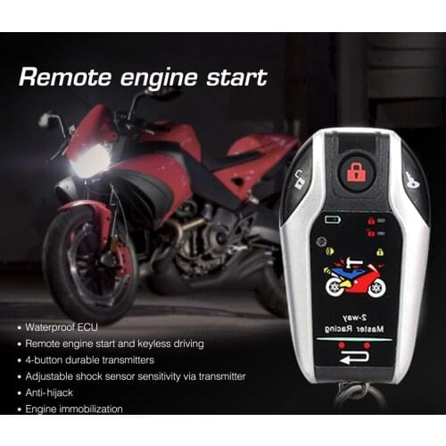 Remote Start Motorcycle Alarm With Autostart Keyless Unlock Automatic 300M Vibration Two-Way Siren Motorbike Universal Alertor