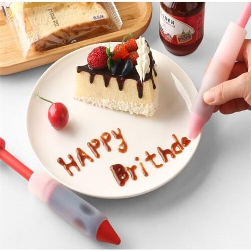Silicone Food Writing Pen Chocolate Decorating Tools Cake Mold Cream Cup Cookie Icing Piping Pastry Nozzles Kitchen Accessories