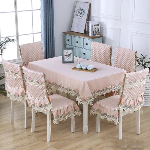 Elegant Rectangle Dining Table Cloth Banquet Coffee Tablecloth Floral Chair Cover Decor Table Cover Ser Wedding Party Decor W