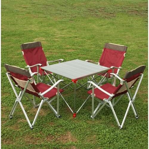 Zq Outdoor Folding Tables and Chairs Barbecue Aluminum Alloy Outdoor Camping Lightweight Car Portable