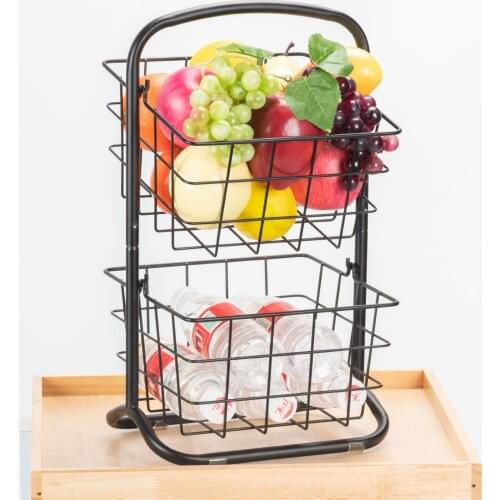 Kitchen Double Layered Seasoning Rack Vegetable Fruits Storage Basket Household Bathroom Toiletries Cosmetics Shelft