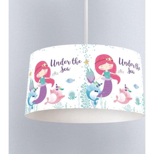 Lamp For Kids Bedrooms Light Chandelier for Living Room Childrens Room Sweet Mermaid Fish Pink Sea Octopus Model 035
