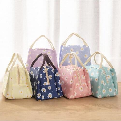 Lunch Bag Portable Multifunctional Floral Print Thermal Bag Insulated Cooler Lunch Box Food storage case bags