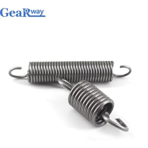 Gearway 2pcs Extension Spring 2mm Thickness Extension Springs Small 50-100mm Steel Tension Spring with Hooks