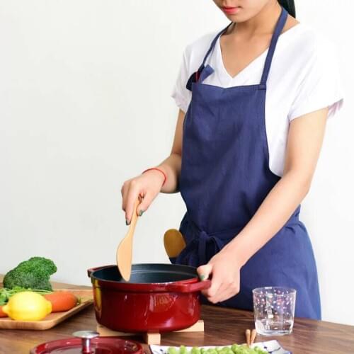 High-end Linen cloth simple adult housework women clean restaurant flower shop art work apron salon nail aprons customize logo