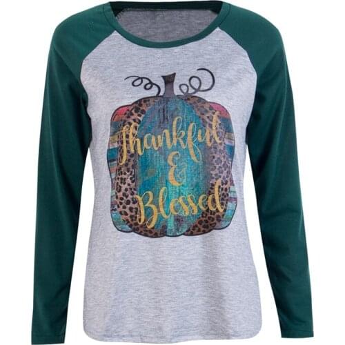 NEW 2017 Women Funny Halloween Pumpkin Top Long Sleeve T-Shirts Ladies Casual Top T-Shirt