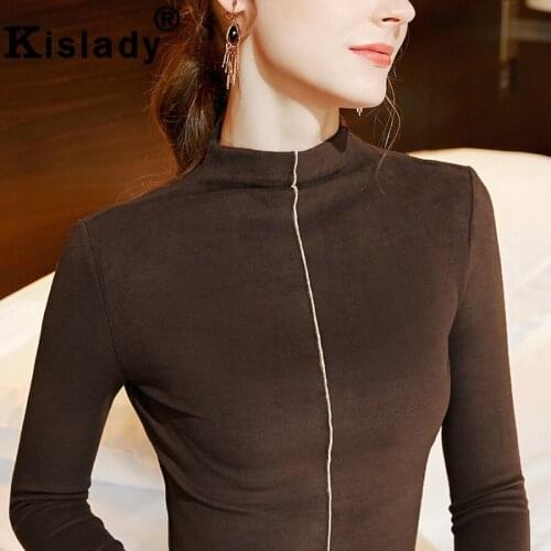 2020 New Spring Fall Womens Tops Long Sleeve Gothic Shirt Sexy Turtleneck Blouses OL Plus Size Harajuku Korean Fashion Clothes