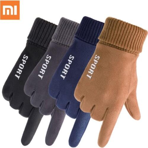 Xiaomi Winter Warm Full Finger Gloves Men Women Touch Screen Gloves Outdoor Sports Skiing Gloves Non-slip Suede Cycling Gloves
