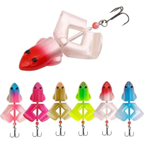 1Pcs Luya Fishing Tackle Bait Rotating Frog Propeller Plastic Thunder Frog Black Fish Frog Fishing Gear Artificial Lure 2021 New