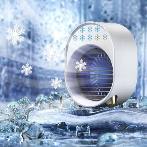 3-in-1 Mini Air Conditioner Portable Fan USB Rechargeable Air Cooler Multifunctional Humidifier For Office Personal Air Cooler