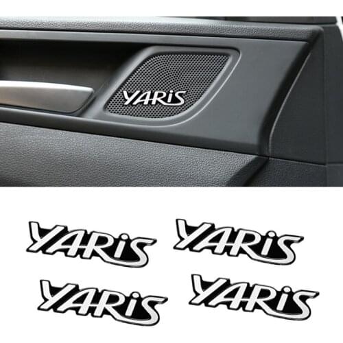 4pcs 3D aluminum speaker stereo speaker badge emblem Sticker for Toyota yaris 2004 2008 2018 Accessories Car-Styling