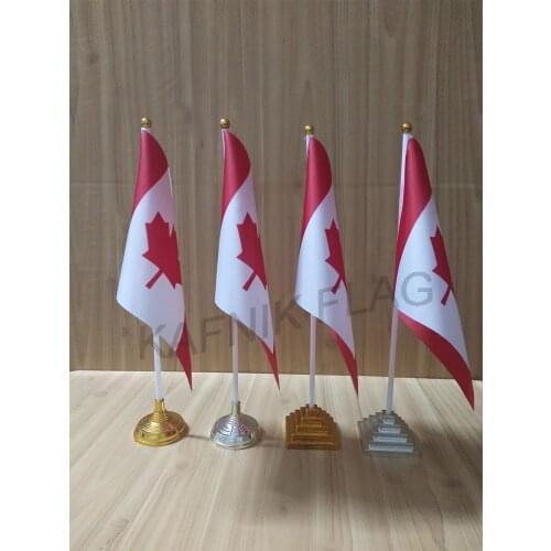 KAFNIK,5/10pcs a lot Canada table desk flag banner 14*21cm flag /Plastic flags or suction cups for your choice free shipping