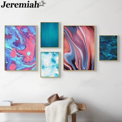 Abstract Modern Canvas Poster Blue Ripple Creative Canvas Painting Picture Print Wall Art Nordic Room Home Decoration Accessorie