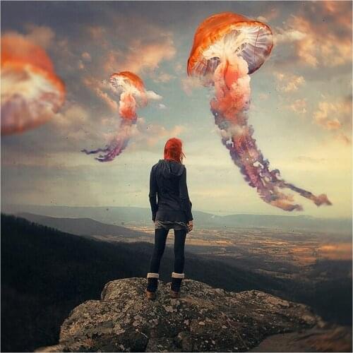 5D DIY Full Round Diamond Painting Surrealism Beautiful Sky Landscape Cross Stitch Embroidery Rhinestone Mosaic Home Decor Y1547