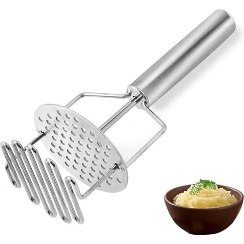 BalleenShiny High-quality Stainless Steel Potato Masher Household Kitchen Smasher For Mashing and Squeezing Vegetables Fruits