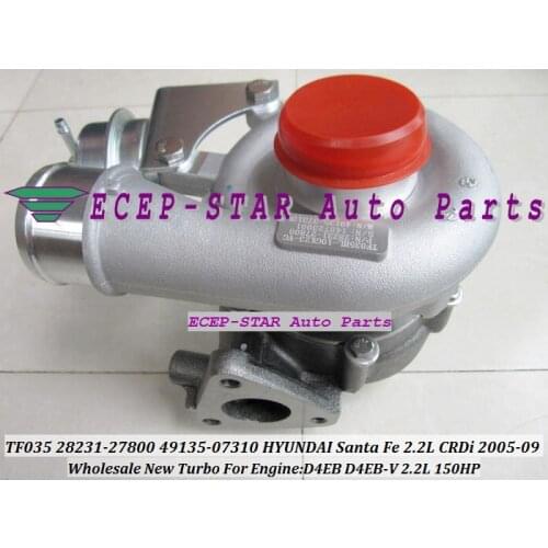 Free Ship TF035 49135-07302 49135-07300 49135-07100 28231-27800 Turbo Turbocharger For HYUNDAI Santa Fe 06 CRDi D4EB D4EB-V 2.2L