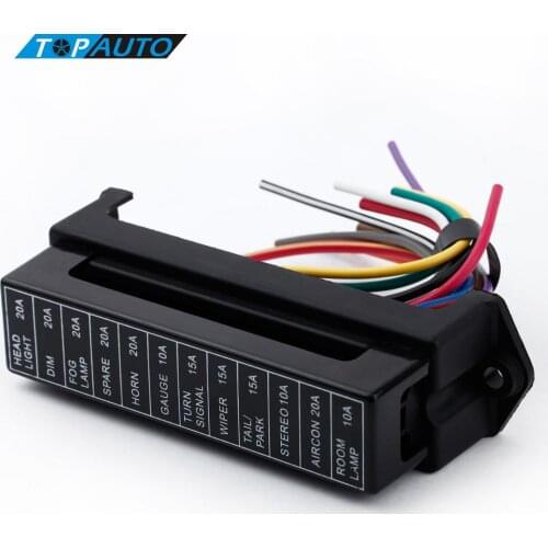 KKMOON 12 Way DC 12V Volt Fuse Box 24V 32V Circuit Car Trailer Auto Blade Fuse Box Block Holder ATC ATO 2-input 12-ouput Wire