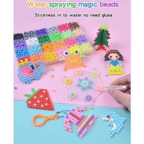 Beads Crafts for Kids 2000pcs DIY Beads Crystal Creative Material Kids Beads Water Spray Magic Puzzle Toys for Children